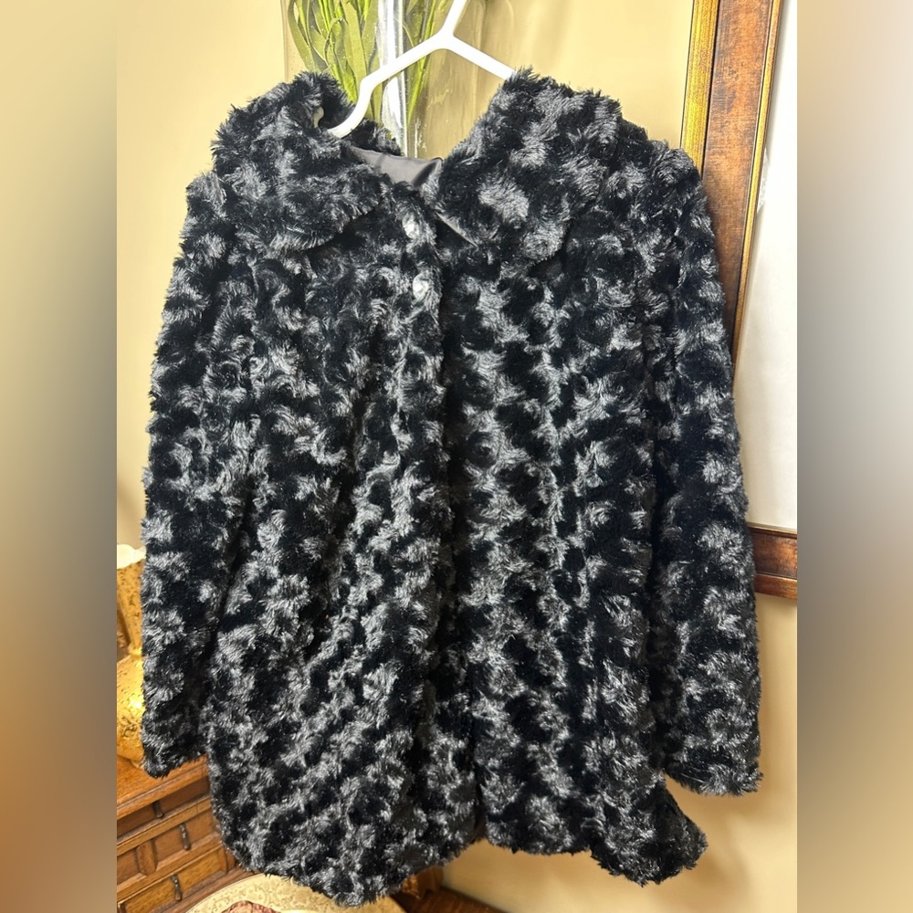 6 Kids Fashion Black Minky Jacket